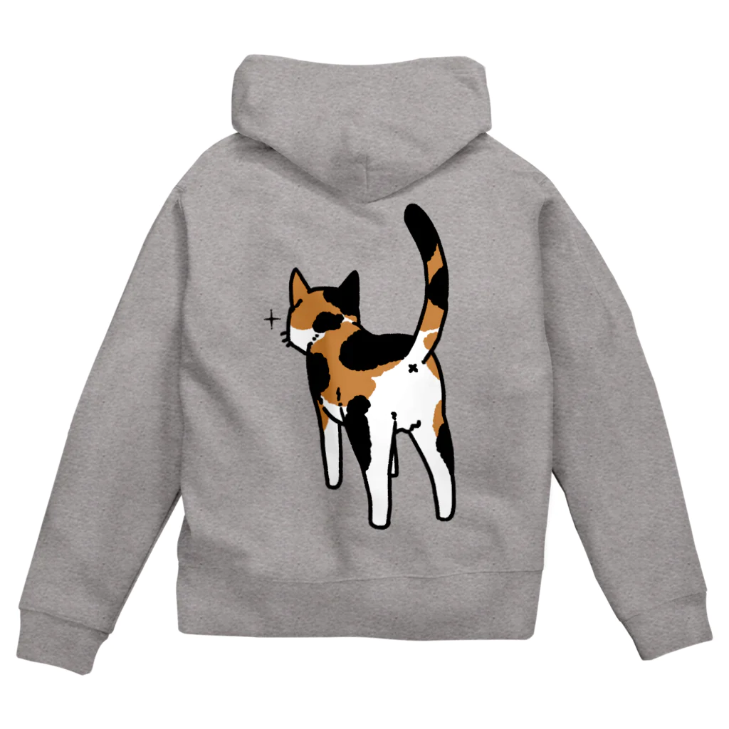 Riotoのねこけつ（三毛猫、背面） Zip Hoodie
