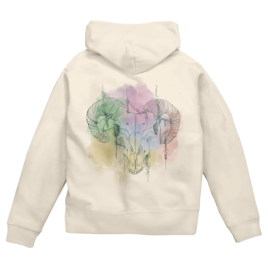 ミケネコFactoryの頭骨 Zip Hoodie