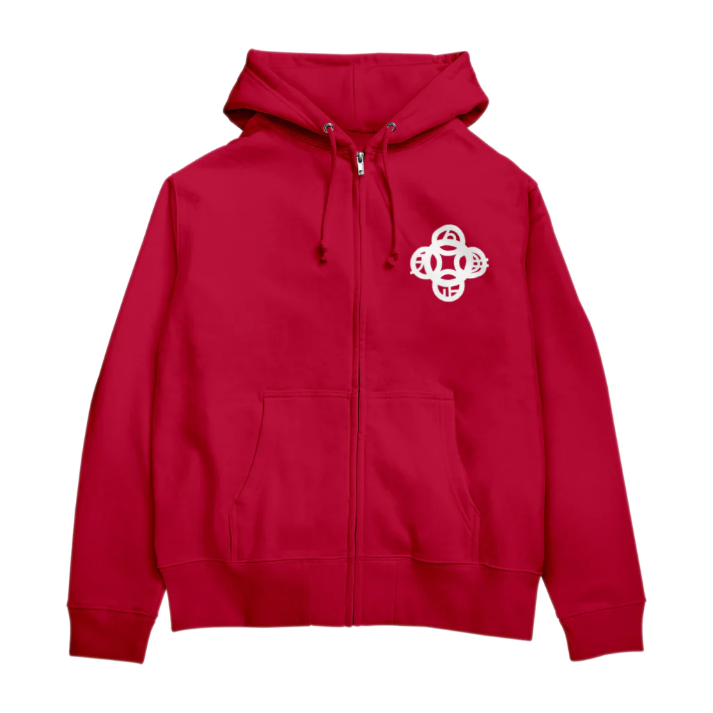『Nothing Is Real』-- IN SUZURIの吾唯足知(われただたりるをしる)・白マークのみ Zip Hoodie