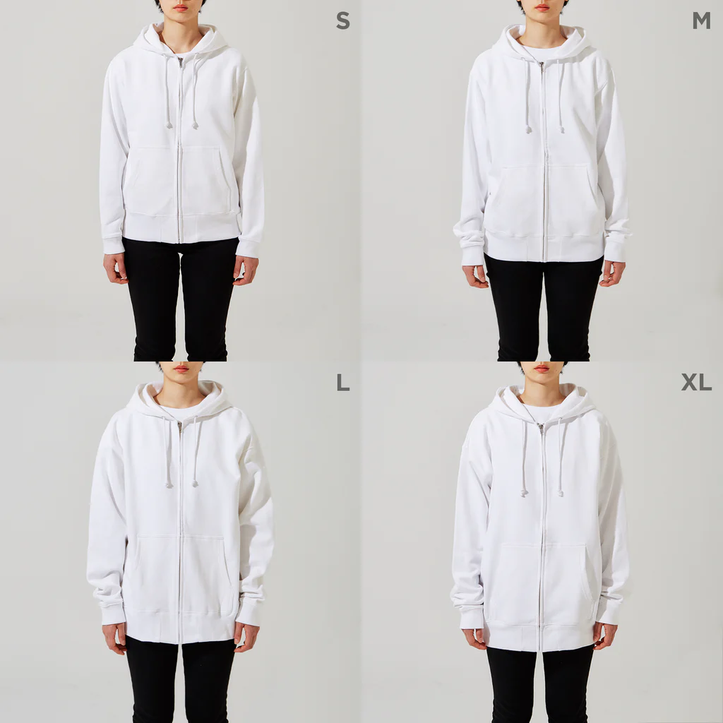 氷熊のおみせのねこのリバーシゲーム Zip Hoodie :model wear (woman)
