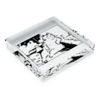 山形屋米店の肘をついてくつろぐ猫 Acrylic Block :placed flat