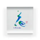 綾子/ 紗煌　筆文字の花　=flower= Acrylic Block