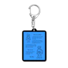 mirinconixのアシモフのロボット3原則とロボットの落書き  セルリアンブルー Acrylic Key Chain
