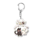 ボブテイルねこ画商の猫と諺・袖振り合うも他生の縁 Acrylic Key Chain