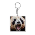 パンダンの笹学の雄たけびパンダ Acrylic Key Chain