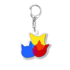 ハチワレの猫三原色 Acrylic Key Chain