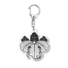 『Nothing Is Real』-- IN SUZURIの動物家紋。H.T.（桐とゾウ）黒 Acrylic Key Chain