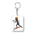 HIGH FIVE Shopのキックボードで遊ぶネコ Acrylic Key Chain