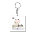 いしだよりこ商店のミルかつ〈ミシン男子〉 Acrylic Key Chain