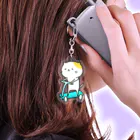 さかやの白に茶キックボード猫 Acrylic Key Chain