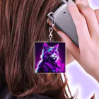 jujumarucatのROCKYCAT　ガラス越し Acrylic Key Chain