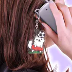イラスト MONYAAT の赤ぱんポメラのサッカー 雑貨 Acrylic Key Chain