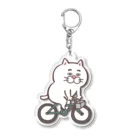 目つきの悪い猫＠いけやけいのサイクリングにゃんこ Acrylic Key Chain