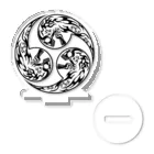 Ａ’ｚｗｏｒｋＳの合わせ髑髏三つ巴 黒枠白（オリジナル家紋シリーズ） Acrylic Stand