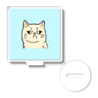 日常のふてくされたネコくん(水色) Acrylic Stand
