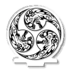 Ａ’ｚｗｏｒｋＳの合わせ髑髏三つ巴 黒枠白（オリジナル家紋シリーズ） Acrylic Stand