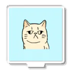 日常のふてくされたネコくん(水色) Acrylic Stand