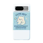CUTE BUT EXISTENTIALLY EXHAUSTEDのCUTE BUT EXISTENTIALLY EXHAUSTED – ゆるしろくま宇宙 Android Smartphone Case