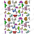 LalaHangeulのカラフルなハングル母音 Ankle Socks