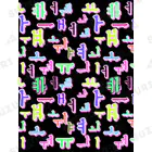 LalaHangeulのハングルのカラフルな母音　黒地 Ankle Socks