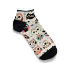 18ban's shopのフクロウドット柄 Ankle Socks
