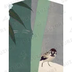 PALA's SHOP　cool、シュール、古風、和風、ねこ、ワンちゃん、ウサギさん、野鳥。の中竹、神坂雪佳、1909年　Ⅱ Ankle Socks