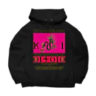 PALA's SHOP　cool、シュール、古風、和風、ねこ、ワンちゃん、ウサギさん、野鳥。のアンクを銜えた翼のある蛇-03 Big Hoodie