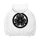 『Nothing Is Real』-- IN SUZURIの動物家紋。H.T.（三つ葉葵ハシビロコウ）黒 Big Hoodie