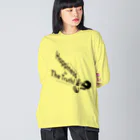 『Nothing Is Real』-- IN SUZURIのHappiness Is The Truth!（黒） Big Long Sleeve T-Shirt