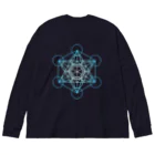  Pastel Design Art 天使のお部屋のメタトロンスター青 Big Long Sleeve T-Shirt