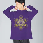  Pastel Design Art 天使のお部屋のメタトロンスター黄 Big Long Sleeve T-Shirt