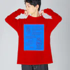 mirinconixのアシモフのロボット3原則とロボットの落書き  セルリアンブルー Big Long Sleeve T-Shirt