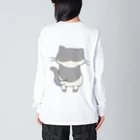 絵娯クリエイトのひのもとにゃんこ®️ 尺八 / 雷蔵 Big Long Sleeve T-Shirt