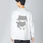 絵娯クリエイトのひのもとにゃんこ®️ 尺八 / 雷蔵 Big Long Sleeve T-Shirt