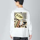 八朔のSTOP Big Long Sleeve T-Shirt