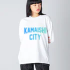 JIMOTOE Wear Local Japanの釜石市 KAMAISHI CITY Big Long Sleeve T-Shirt