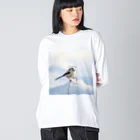 ふわもこあにまるずのシマエナガちゃん Big Long Sleeve T-Shirt