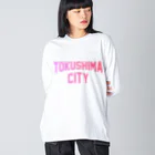 JIMOTOE Wear Local Japanの徳島市 TOKUSHIMA CITY Big Long Sleeve T-Shirt