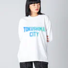 JIMOTOE Wear Local Japanの徳島市 TOKUSHIMA CITY Big Long Sleeve T-Shirt