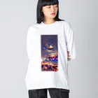 蒼い狐のAIの描いた宇宙 Big Long Sleeve T-Shirt