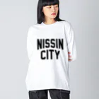 JIMOTOE Wear Local Japanの日進市 NISSIN CITY Big Long Sleeve T-Shirt