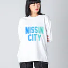 JIMOTOE Wear Local Japanの日進市 NISSIN CITY Big Long Sleeve T-Shirt