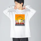 CyberArmadilloの湘南藤沢（2430）夕焼けコレクション Big Long Sleeve T-Shirt