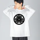 『Nothing Is Real』-- IN SUZURIの動物家紋。H.T.（三つ葉葵ハシビロコウ）黒 Big Long Sleeve T-Shirt