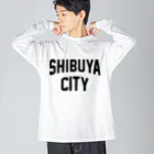 JIMOTOE Wear Local Japanの渋谷区 SHIBUYA WARD ロゴブラック Big Long Sleeve T-Shirt