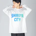 JIMOTOE Wear Local Japanの渋谷区 SHIBUYA WARD ロゴブルー Big Long Sleeve T-Shirt