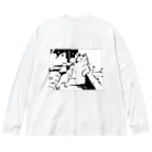 山形屋米店の肘をついてくつろぐ猫 Big Long Sleeve T-Shirt