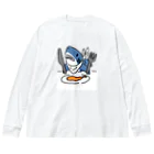 サメ わりとおもいのエビフライを食べようとするサメ Big Long Sleeve T-Shirt