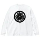 『Nothing Is Real』-- IN SUZURIの動物家紋。H.T.（三つ葉葵ハシビロコウ）黒 Big Long Sleeve T-Shirt