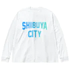 JIMOTOE Wear Local Japanの渋谷区 SHIBUYA WARD ロゴブルー Big Long Sleeve T-Shirt